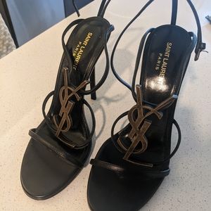 Saint Laurent YSL Cassandra Black Heels 40/10